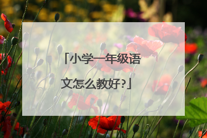 小学一年级语文怎么教好?