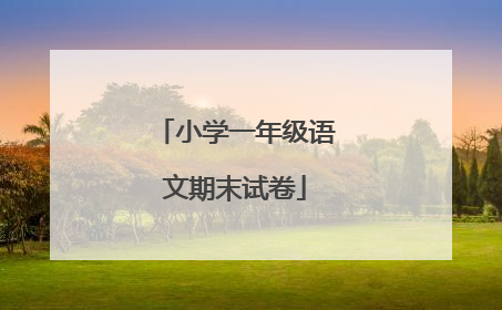 小学一年级语文期末试卷