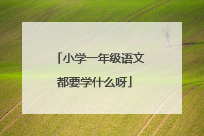 小学一年级语文都要学什么呀