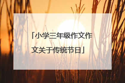 小学三年级作文作文关于传统节日