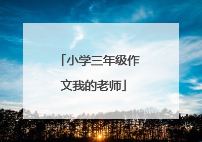 小学三年级作文我的老师