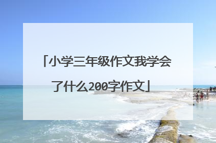 小学三年级作文我学会了什么200字作文