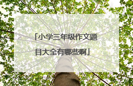 小学三年级作文题目大全有哪些啊