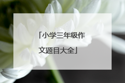小学三年级作文题目大全