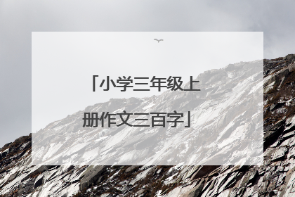 小学三年级上册作文三百字