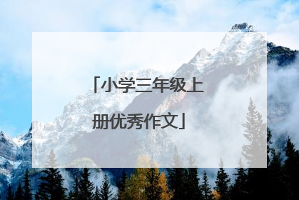 小学三年级上册优秀作文
