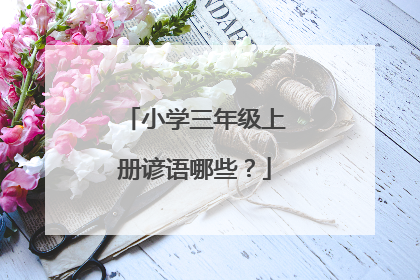 小学三年级上册谚语哪些?