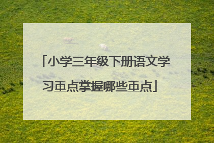 小学三年级下册语文学习重点掌握哪些重点