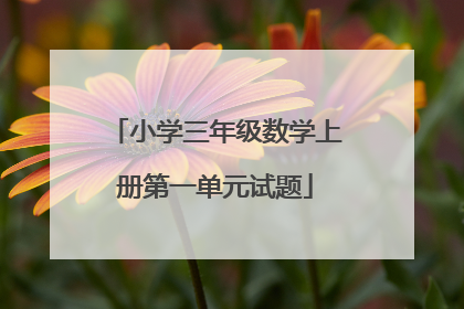 小学三年级数学上册第一单元试题