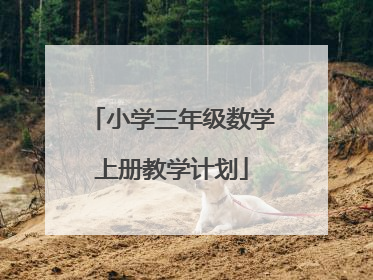 小学三年级数学上册教学计划