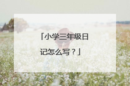 小学三年级日记怎么写?