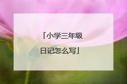 小学三年级日记怎么写