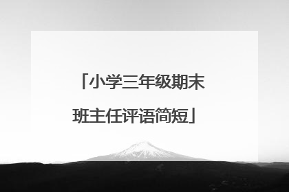 小学三年级期末班主任评语简短