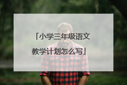 小学三年级语文教学计划怎么写
