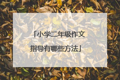 小学二年级作文指导有哪些方法