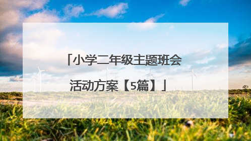 小学二年级主题班会活动方案【5篇】