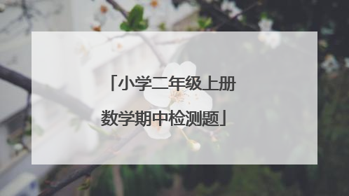 小学二年级上册数学期中检测题