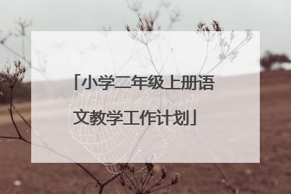 小学二年级上册语文教学工作计划