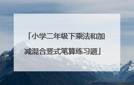 小学二年级下乘法和加减混合竖式笔算练习题