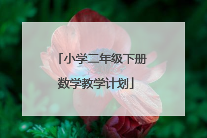 小学二年级下册数学教学计划