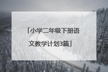 小学二年级下册语文教学计划3篇