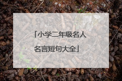 小学二年级名人名言短句大全