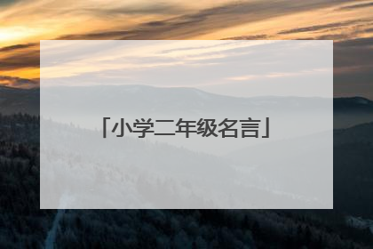 小学二年级名言