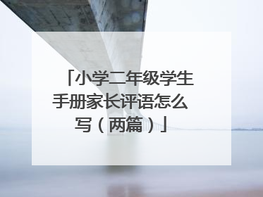 小学二年级学生手册家长评语怎么写（两篇）