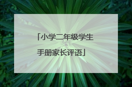 小学二年级学生手册家长评语