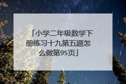小学二年级数学下册练习十九第五题怎么做第95页