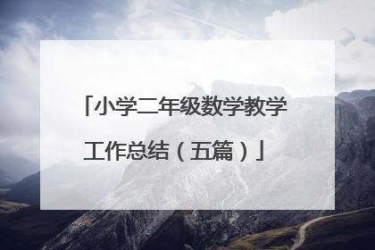 小学二年级数学教学工作总结（五篇）