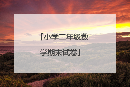 小学二年级数学期末试卷