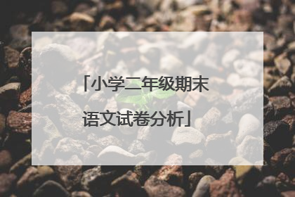 小学二年级期末语文试卷分析