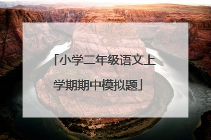 小学二年级语文上学期期中模拟题