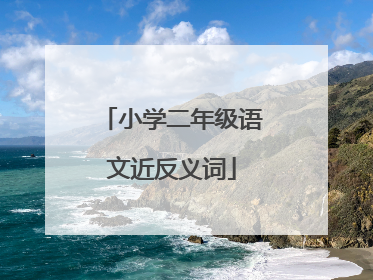 小学二年级语文近反义词