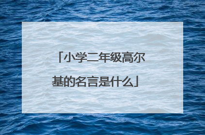 小学二年级高尔基的名言是什么