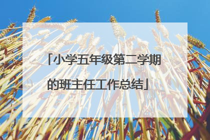 小学五年级第二学期的班主任工作总结