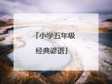 小学五年级经典谚语