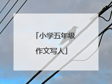 小学五年级作文写人