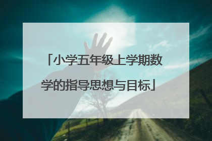 小学五年级上学期数学的指导思想与目标