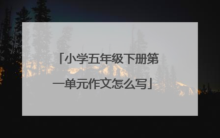小学五年级下册第一单元作文怎么写