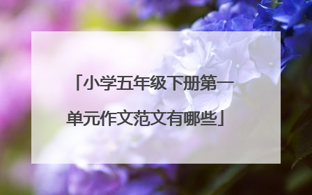 小学五年级下册第一单元作文范文有哪些