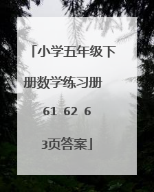 小学五年级下册数学练习册 61 62 63页答案