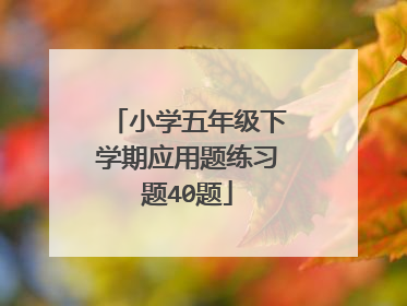 小学五年级下学期应用题练习题40题