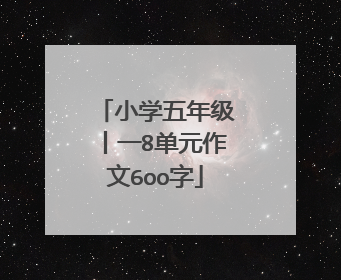 小学五年级丨一8单元作文6oo字