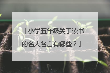 小学五年级关于读书的名人名言有哪些？