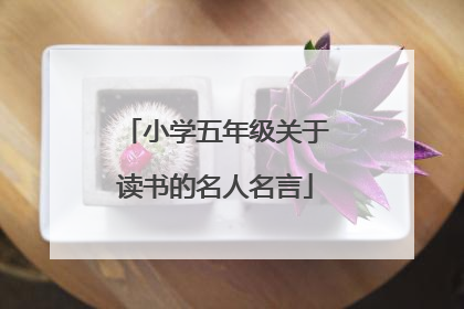 小学五年级关于读书的名人名言