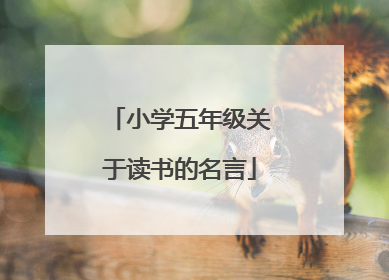 小学五年级关于读书的名言