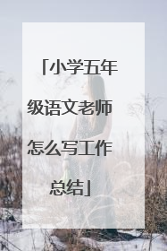 小学五年级语文老师怎么写工作总结
