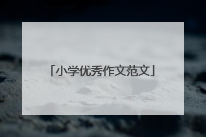 小学优秀作文范文